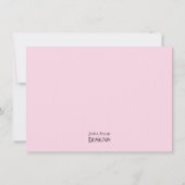 Eerste uitnodiging voor roze en gouden feestdag (Achterkant)