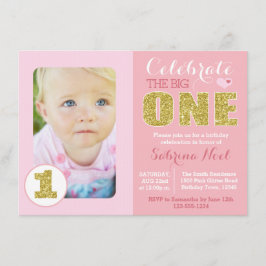 Eerste uitnodiging voor roze en gouden feestdag