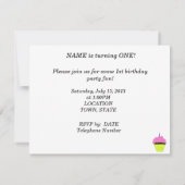 Eerste uitnodiging voor roze koekjes van de Birthd (Achterkant)