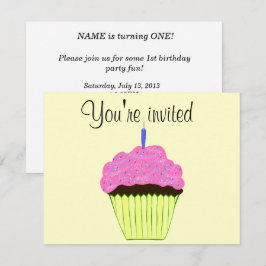 Eerste uitnodiging voor roze koekjes van de Birthd