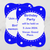 Eerste uitnodiging voor verjaardagsfeestje. Gefeli (Voorkant / Achterkant)