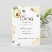 Eerste uitnodiging voor verjaardagsfeestje op 'Bee (Staand voorkant)