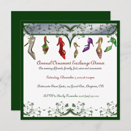 Eerste uitnodigingen voor kerstversiering (Voorkant / Achterkant)