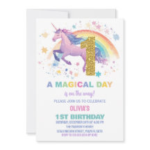 Eerste Unicorn Birthday-uitnodigingen