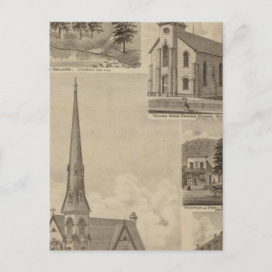 Eerste Universalisty Kerk, Minneapolis, Minnesota Briefkaart (Voorkant)