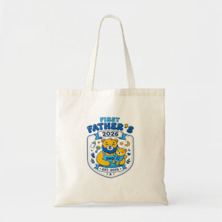 Eerste Vaderdag 2026 Beste Welp Papa Tote Bag