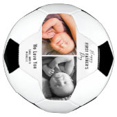 Eerste vaderdag 2 Foto Baby Naam nieuwe vader Voetbal (Gedraaid)