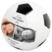 Eerste vaderdag 2 Foto Baby Naam nieuwe vader Voetbal (Drie kwart)
