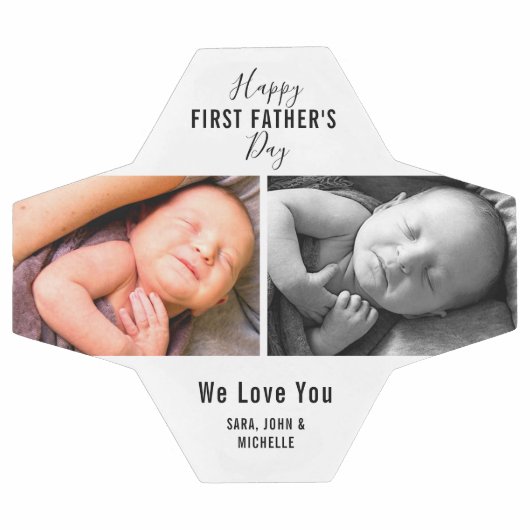 Eerste vaderdag 2 Foto Baby Naam nieuwe vader Voetbal (Enkel)