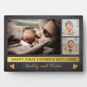 Eerste Vaderdag 3 Foto-collage-alkbord Fotoplaat (voorkant)
