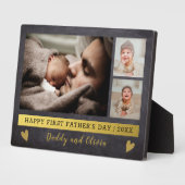 Eerste Vaderdag 3 Foto-collage-alkbord Fotoplaat (Zijkant)