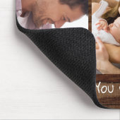 Eerste Vaderdag 3 Foto collage Dark Wood Muismat (Hoek)