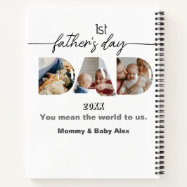 Eerste Vaderdag 3 foto's Collage Notitieboek