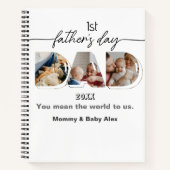 Eerste Vaderdag 3 foto's Collage Notitieboek (Voorkant)