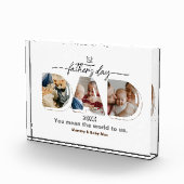 Eerste Vaderdag 3 foto's Collage Plaque (Rechts)