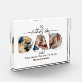 Eerste Vaderdag 3 foto's Collage Plaque (Links)