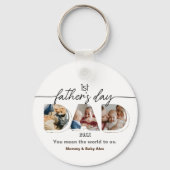 Eerste Vaderdag 3 foto's Collage Sleutelhanger (Voorkant)