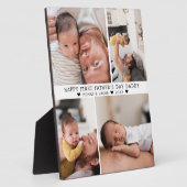 Eerste Vaderdag | 4 Foto Collage Plaquette Fotoplaat (Zijkant)