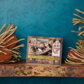 Eerste Vaderdag 5 Foto Collage Pallet Wood Fotoplaat (Zijkant)