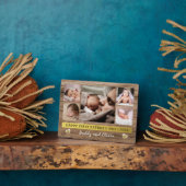 Eerste Vaderdag 5 Foto collage Rustic Wood Fotoplaat (Zijkant)