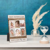 Eerste Vaderdag 6 foto collage rustiek hout Fotoplaat (Zijkant)