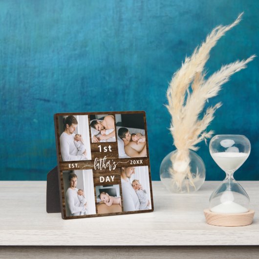Eerste Vaderdag 6 houten fotocollage Fotoplaat (Insitu)