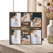 Eerste Vaderdag 6 houten fotocollage Fotoplaat