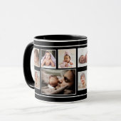 Eerste Vaderdag 7 Foto Collage Black Mok (Voorkant links)