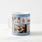 Eerste Vaderdag 7 Foto Collage Blue Koffiemok (Voorkant links)
