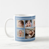 Eerste Vaderdag 7 Foto Collage Blue Koffiemok (Links)