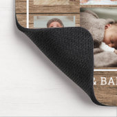 Eerste Vaderdag 7 Foto collage Rustic Wood Muismat (Hoek)