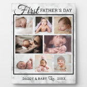 Eerste Vaderdag 8 Foto collage Elegant Marble Fotoplaat (Voorkant)