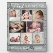 Eerste Vaderdag 8 Foto collage Grauwe Hout Fotoplaat (Voorkant)