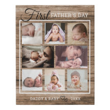 Eerste Vaderdag 8 Foto collage Rustic Wood
