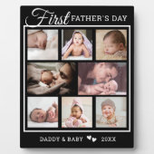 Eerste Vaderdag 8 Foto collage zwart en wit Fotoplaat (Voorkant)