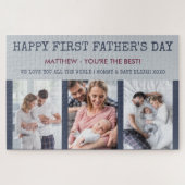 Eerste vaderdag Aangepast bericht en foto 3 Legpuzzel (Horizontaal)