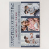 Eerste vaderdag Aangepast bericht en foto 3 Legpuzzel (Verticaal)