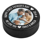 Eerste Vaderdag Aangepast jaar en Nieuwe Baby Foto Hockey Puck (3/4)