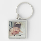 Eerste Vaderdag Aangepaste Babyfoto | Met Jaar Sleutelhanger (Voorkant)