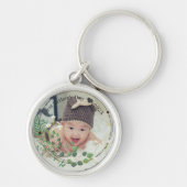 Eerste Vaderdag Aangepaste Babyfoto | Met Jaar Sleutelhanger (Voorkant)