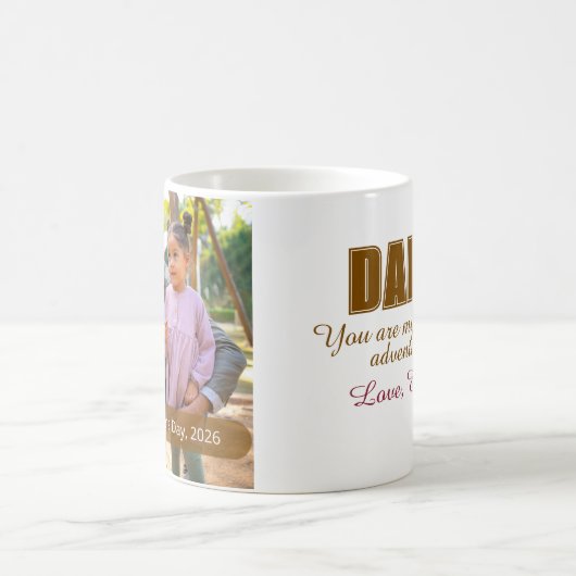 Eerste Vaderdag Aangepaste Foto Dada Mijlpaal Koffiemok (Center)