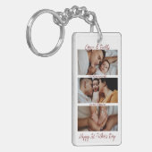 Eerste Vaderdag Aangepaste fotocollage Nieuwe papa Sleutelhanger (Voorkant Links)