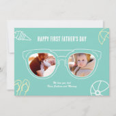 Eerste Vaderdag Aangepaste zonnescherm voor fotocr Feestdagenkaart (Voorkant)