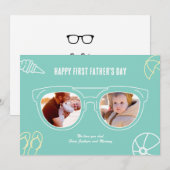 Eerste Vaderdag Aangepaste zonnescherm voor fotocr Feestdagenkaart (Voorkant / Achterkant)