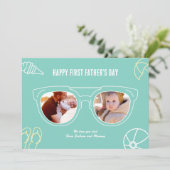 Eerste Vaderdag Aangepaste zonnescherm voor fotocr Feestdagenkaart (Staand voorkant)