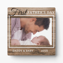 Eerste Vaderdag Afbeelding Lijst Rustiek Hout