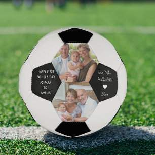 Eerste vaderdag als Papa 2 foto gepersonaliseerd Voetbal