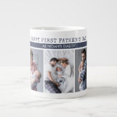 Eerste Vaderdag als papa - 5 fotocollage Grote Koffiekop (Voorkant)