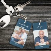 Eerste Vaderdag als Papa Blue 2 Foto Sleutelhanger