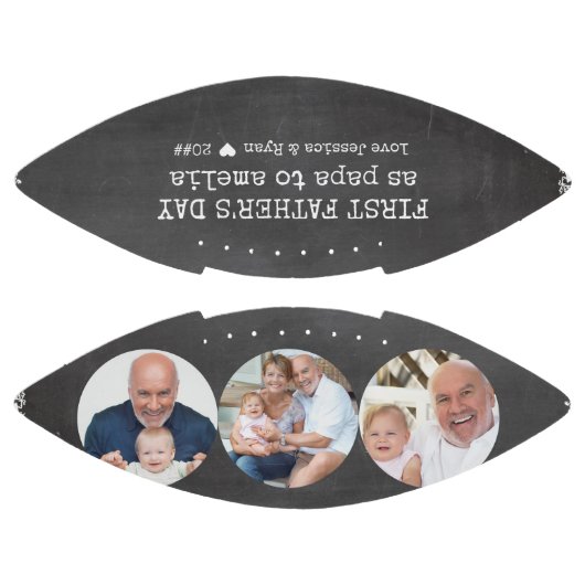 Eerste vaderdag als Papa Chalkboard 3 Foto American Football (Panelen)